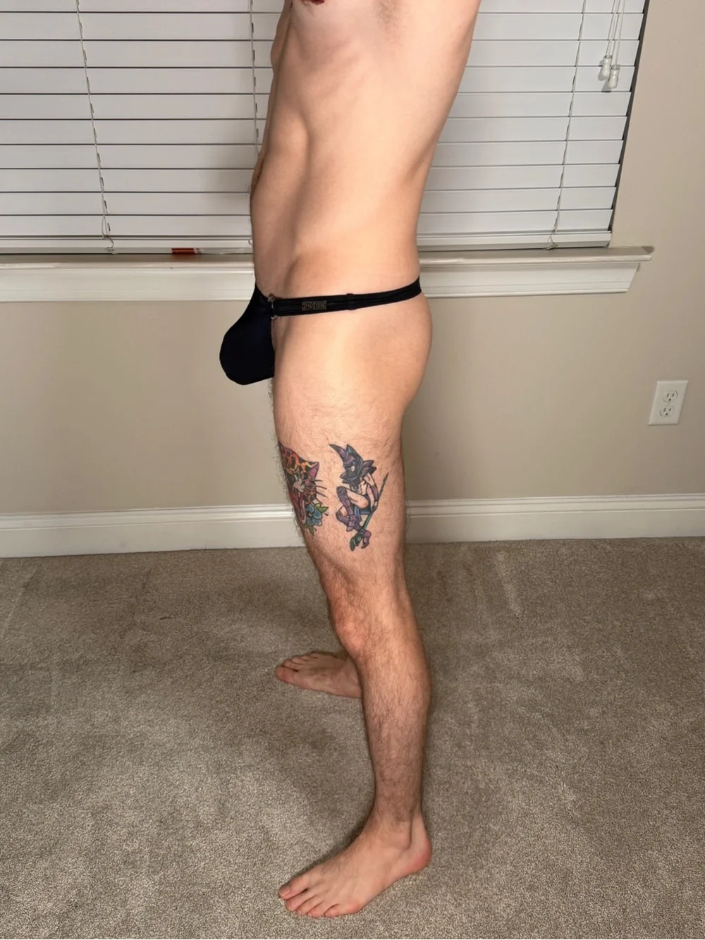 Mens Andrew Christian Black Ring-Detail Thong Small